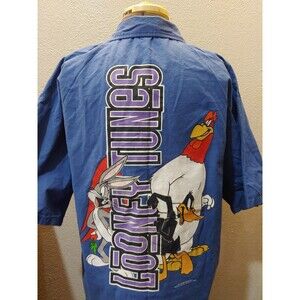 Rare Vintage 1994 Sun Sportswear Looney Tunes Streetwear Men's Button Up Shirt M